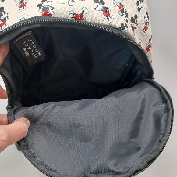 Disney Mickey Mouse Backpack BioWorld Cream Black Red Mini Bag NEW - Picture 7 of 16